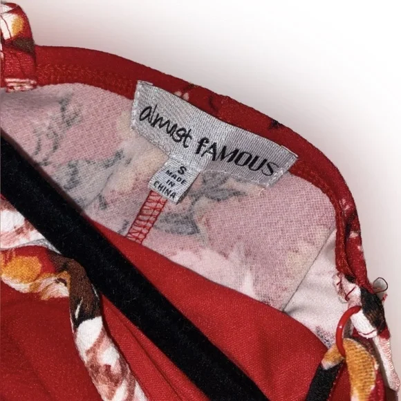 NEW Almost Famous Red Floral Midi Dress - Picture 5 of 5